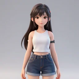 3D anime girl realistic