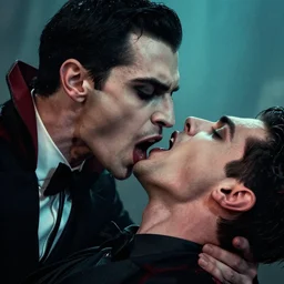 vampire biting a human's neck