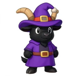 an anthropomorphic black goat wizard in super mario 6 4, screenshot