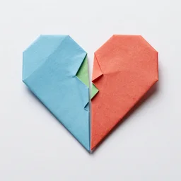 colorful broken heart origami