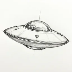 pencil sketch of a ufo blueprint