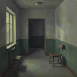 backrooms oil painting