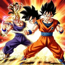 goku fighting vegeta from dragon ball z