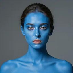 portrait of a beautiful girl by Vanessa Beecroft :: blue skin