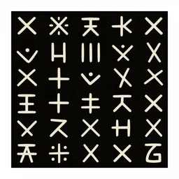 texture of ancient symbols on perfect clean black background, dacian symbols, thracic symbols, hand drawn, trending on artstation, stock photo textures, clean design, vector art, amazing symbols, illustrator,