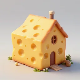 a swiss cheese house, fantasy, digital art, by andreas rocha, highly detailed, trending on artstation