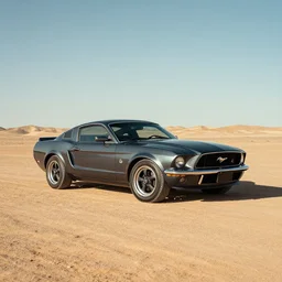 mustang car in the desert