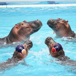 water polo with hippopotamuses instead of horses.