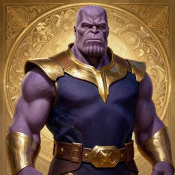 portrait of nick offerman as thanos, muscular! fantasy, intricate, elegant, highly detailed, digital painting, artstation, concept art, smooth, sharp focus, illustration, art by artgerm and greg rutkowski and alphonse mucha