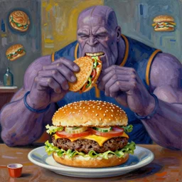 Thanos eating a Whopper, Post-impressionism