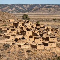 Pueblo village in the mountainous deserts of New Mexico, National Geographic photograph, Greg Rutkowski, ArtStation, Deviantart, HD screenshot
