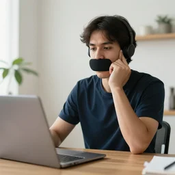 someone on a zoom call trying to talk but they are muted