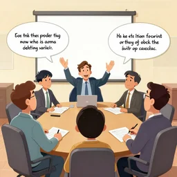 cartoon of being stuck in a sprint kickoff meeting making no progress