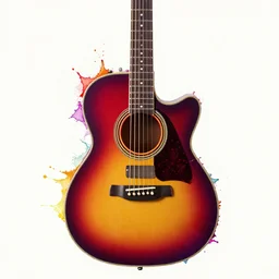 guitar, colour splash
