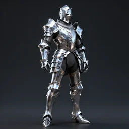 fantasy knight standing in dramatic pose, pierre raveneau style, valery klishevich, diamond sci - fi armor, contrast light, hdr, long shot, cinematic, epic, volumetric light, ray - tracing, 4 k, fine details, unreal engine 5, dark background, digital art