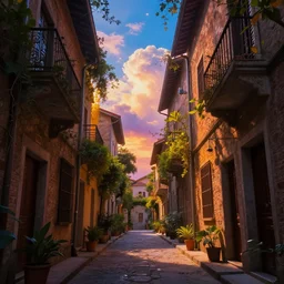 a professional photographic view picture of an alley in heaven, photographic filter unreal engine 5 realistic hyperdetailed 8 k ultradetail cinematic concept art volumetric lighting, very beautiful scenery, very realistic effect, hd, hdr, cinematic 4 k wallpaper, 8 k, sharp focus, octane render, ultra detailed, high resolution, artstation trending on artstation in the style of albert dros glowing rich colors powerful imagery