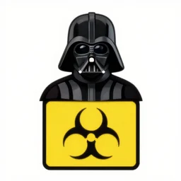 Darth Vader, warning label, hazard, vector art