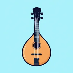 ui art icon for a mandolin, victo ngai, kilian eng, lois van baarle, flat