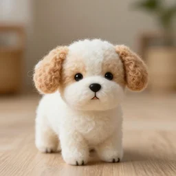 cute lovely dog made of wool
