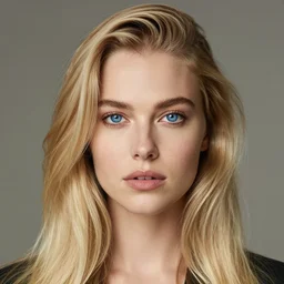 woman with long blonde hair and blue eyes by stanley artgem lau