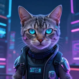 a cyberpunk cat