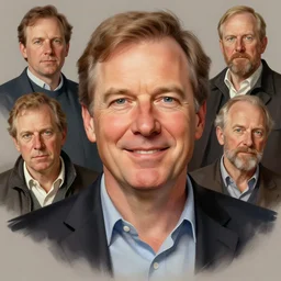 photo of bill brauer with simple smile paint detailed digital artstation, portrait hd 4 k, y greg rutkowski and gaston bussiere and craig mullins and j. c. leyendecker, hd