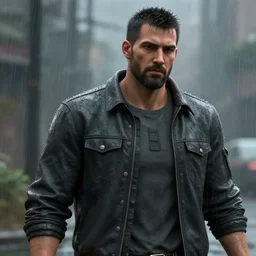 richard from hotline miami in the rain, high quality 3 d render, unreal engine 5