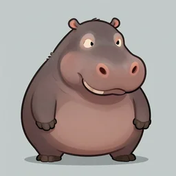 sad anthropomorphic hippo, trending on artstation