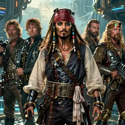 detailed ultrarealistic photography front medium shot of waterworld, pirate, mad max, postapocalyptic, scifi cyberpunk heroic scubadiver, warrior stoya, leyendecker, norman rockwell, greg rutkowski, moebius, artstation cinematic, vray game of thrones, lord of the rings