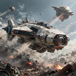 an epic 3 d mattepainting and photobash of a epic massive cyberpunk spaceship of alien civilization with style of futuristic and hyper - realist and post apocalypse including nuclear war and daylight and interstellar with scifi blockbuster cg vfx concept art riot cinematic bio hazard soviet by zdislaw beksinski and fvckrender and visualdon trending on cgsociety unreal engine 5