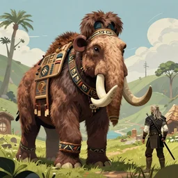 war mammoth concept, wearing tribal armor, beksinski, adrian smith fantasy art, the hobbit art,, the witcher concept art, trending on artstation,