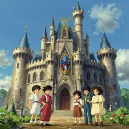 castlevania castle, studio ghibli, pixar and disney animation, sharp, rendered in unreal engine 5, highly detailed, digital painting, artstation, concept art, smooth, sharp focus, illustration, wide angle, wallpaper, volumetric lighting, art by artgerm and greg rutkowski and bo chen and jin xiaodi