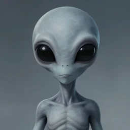 exophilia, handsome, gray alien race, big black eyes artstation