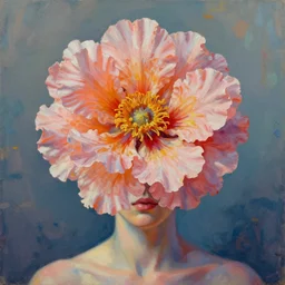 portrait, flower as a head, surreal photography, colorful, impressionist painting, digital painting, artstation
