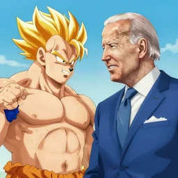 super saiyan joe biden fighting super saiyan yogi bear