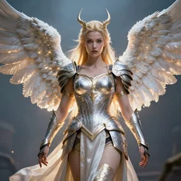 photo of a real - life winged valkyrie warrior with light powers, highly detailed, 4 k, hdr, smooth, sharp focus, high resolution, award - winning photo