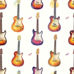 colorful seamless guitar pattern