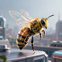 portrait futuristic bee animal, in future cyberpunk sydney rooftop , sci-fi, fantasy, intricate, very very beautiful, elegant, human anatomy, neon light, highly detailed, digital painting, artstation, concept art, smooth, sharp focus, illustration, art by tian zi and WLOP and alphonse mucha