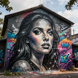 a beautiful graffiti mural