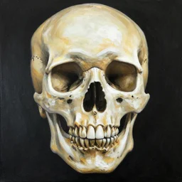 human skeleton painting a painting of a skull