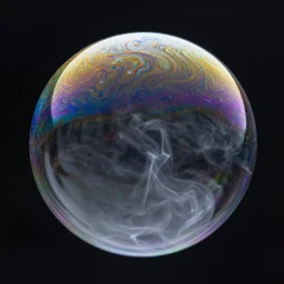 soap bubble's iridescent surface, swirling, color, smoke, fluid, highly detailed, nebula, starscape
