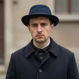 thirty years old lee evans as a ( ( sad ) ), ( ( whimsical ) ) 1 9 th century eastern european postman / no facial hair. detailed soft focus interesting lights, portrait by velasquez