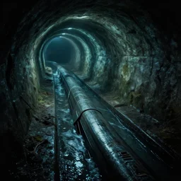super sewer, tunnels, eery lighting, matte painting