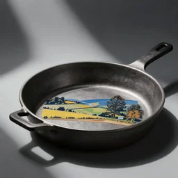 modern iron cast pan inspired by bauhaus