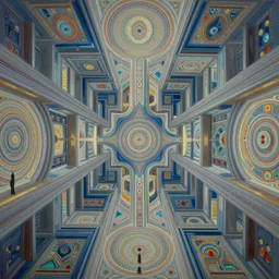 cinematic view of the inside of a dmt cathedral filled with intricate and perfect patterns surrounded by infinite rooms, moebius, alex grey, oil on canvas, masterpiece, trending on artstation, featured on pixiv, cinematic composition, sharp, details, hyper - detailed, hd, hdr, 4 k, 8 k