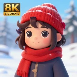 winter cute, illustration, digital art, inspired by atey ghailan, sharp, masterpiece, highly detailed, photorealistic, octane render, 8 k, unreal engine 5, trending on artstation, vivid colors