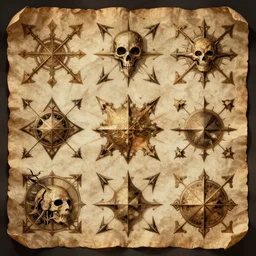 ornamented, doom medieval parchment, warm by masamune shirow. a variety of shapes & textures. the computer art is full of movement & energy, & the viewer can find new details with each look.