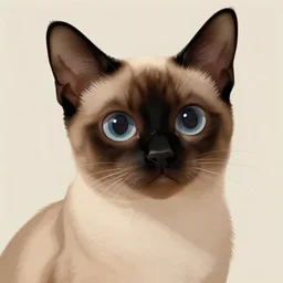 an illustration of a siamese cat, by ken sugimori in 1 9 9 8.