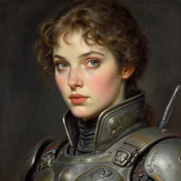 a close up illustration of a beautiful intergalactic female soldier, highly detailed, soft, intrincate, tasteful, elegant, full color, digital painting, by gustave dore, artgerm, ken kelly, frazetta
