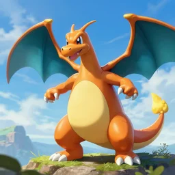 pokemon charizard, style game square enix life, trending on artstation, painted by greg rutkowski, render naughty dog, octane render, detailed